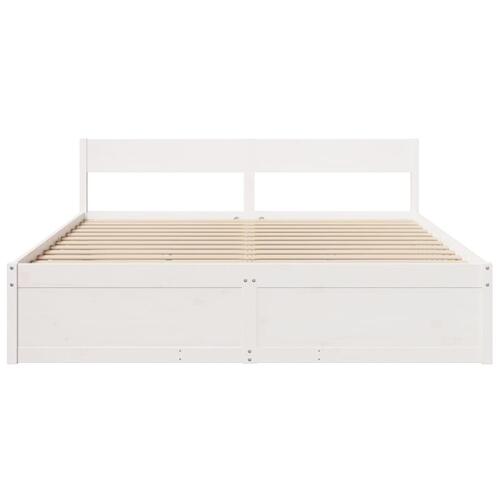 Sengeramme uden madras 180x200 cm massivt fyrretræ hvid