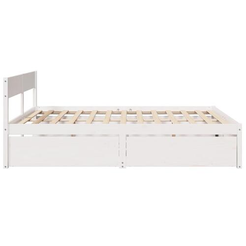 Sengeramme uden madras 180x200 cm massivt fyrretræ hvid