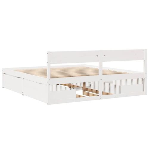 Sengeramme uden madras 180x200 cm massivt fyrretræ hvid