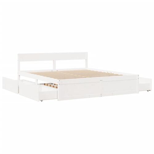 Sengeramme uden madras 180x200 cm massivt fyrretræ hvid