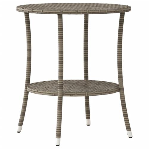 Havestole 2 stk. med lænefunktion og bord polyrattan grå
