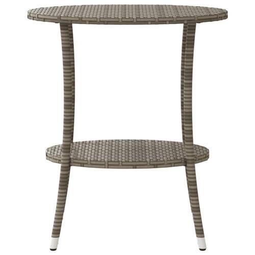 Havestole 2 stk. med lænefunktion og bord polyrattan grå