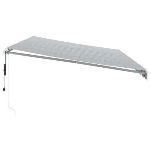 Markise 600x350 cm automatisk betjening antracitgrå og hvid