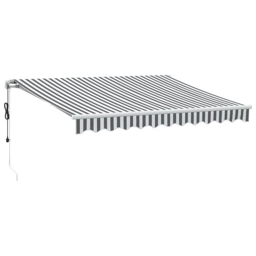 Markise 300x250 cm automatisk betjening antracitgrå og hvid