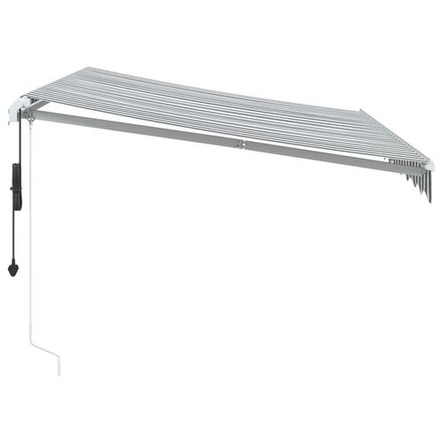 Markise 300x250 cm automatisk betjening antracitgrå og hvid
