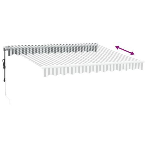 Markise 300x250 cm automatisk betjening antracitgrå og hvid