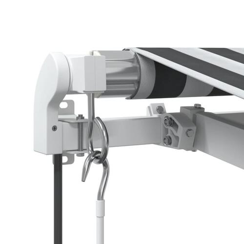 Markise 300x250 cm automatisk betjening antracitgrå og hvid