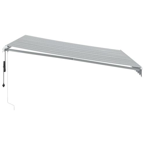 Markise 400x350 cm automatisk betjening antracitgrå og hvid