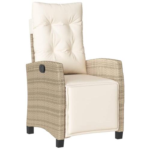 Spisebordssæt til haven 7 dele med hynder polyrattan beige