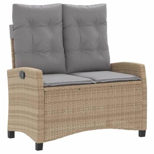 Spisebordssæt til haven 4 dele med hynder polyrattan beige