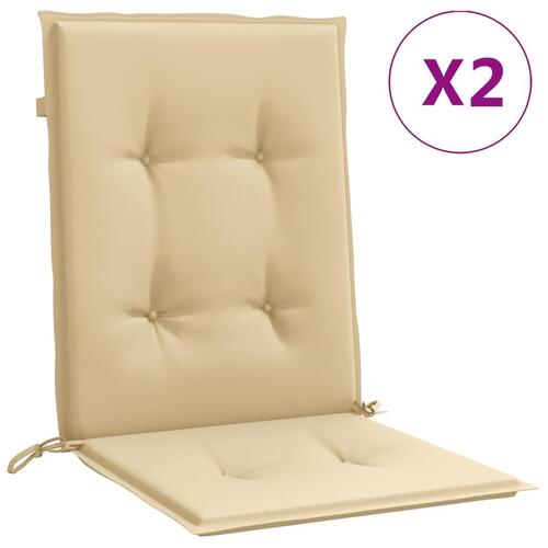 Stolehynder med lav ryg 2 stk. 100x50x4 cm stof beige