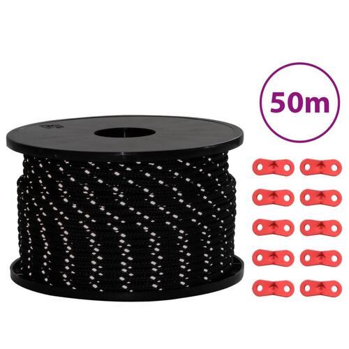 Selvlysende bardunline med bardunspænder 50 m 5 mm