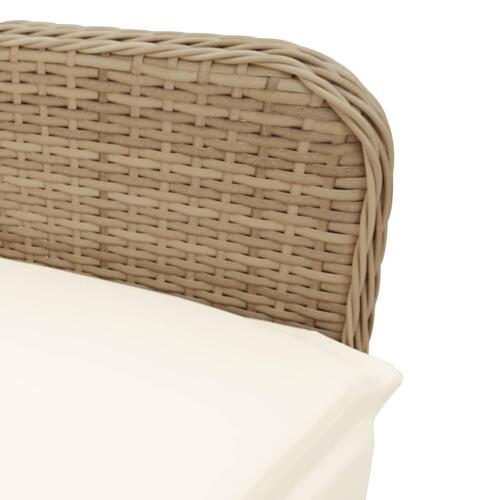 Havestole 2 stk. med lænefunktion og hynder polyrattan beige