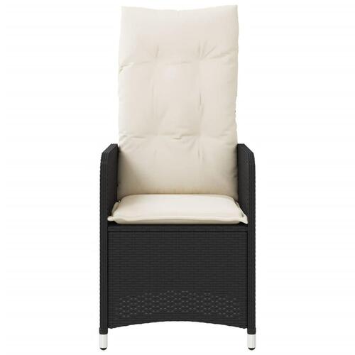 Havestole 2 stk. med lænefunktion og bord polyrattan sort
