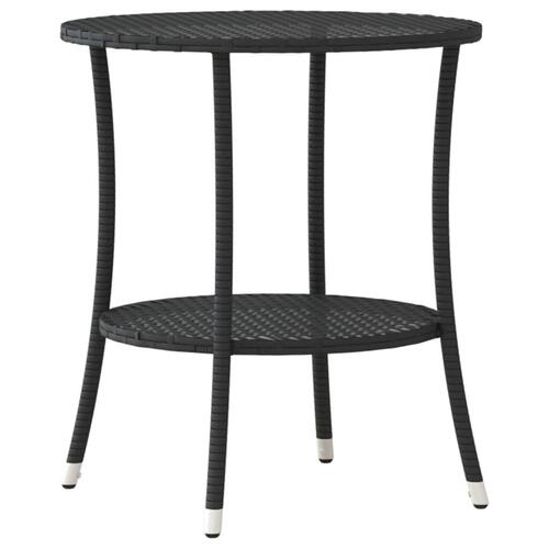 Havestole 2 stk. med lænefunktion og bord polyrattan sort