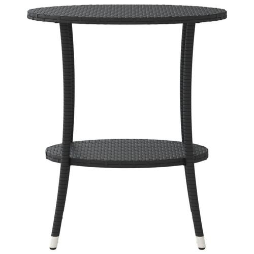 Havestole 2 stk. med lænefunktion og bord polyrattan sort