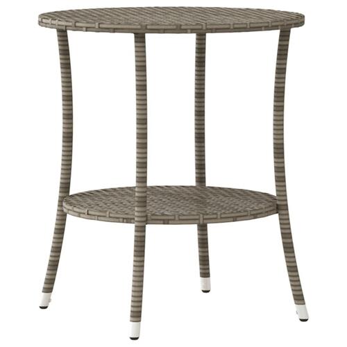 Havestole 2 stk. med lænefunktion og bord polyrattan grå