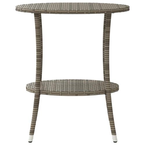 Havestole 2 stk. med lænefunktion og bord polyrattan grå