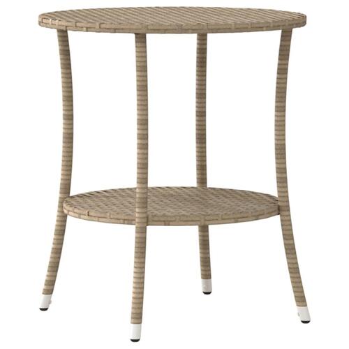 Havestole 2 stk. med lænefunktion og bord polyrattan beige