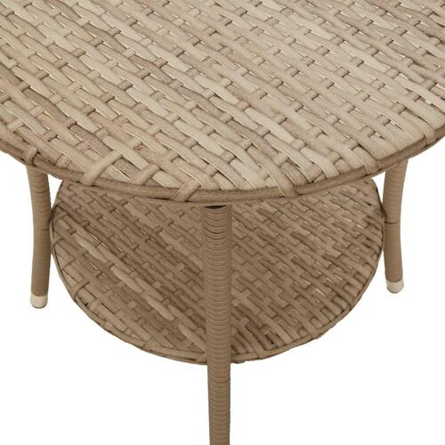 Havestole 2 stk. med lænefunktion og bord polyrattan beige