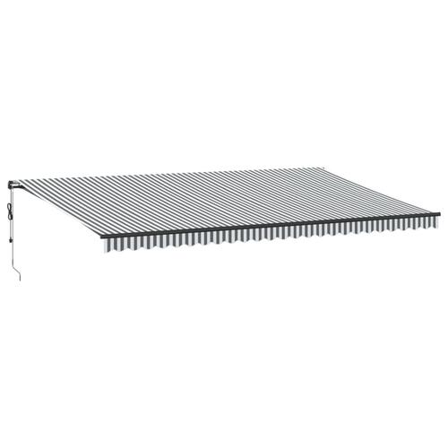Markise m. LED 600x350 cm automatisk betjening antracitgrå hvid