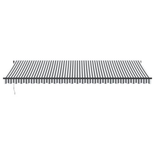 Markise m. LED 600x350 cm automatisk betjening antracitgrå hvid