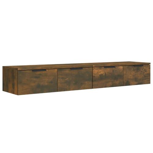 Vægskabe 2 stk. 68x30x20 cm konstrueret træ røget egetræsfarve