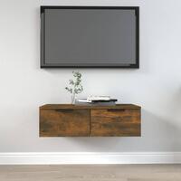 Vægskab 68x30x20 cm konstrueret træ røget egetræsfarve
