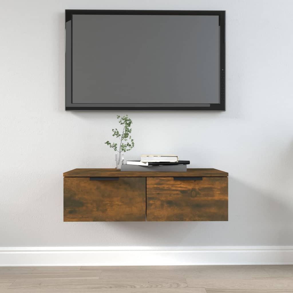 Vægskab 68x30x20 cm konstrueret træ røget egetræsfarve