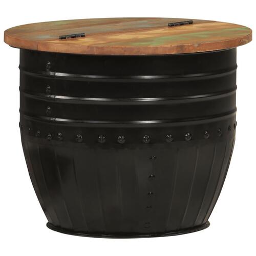 Sofabord 50x39,5 cm massivt genbrugstræ sort