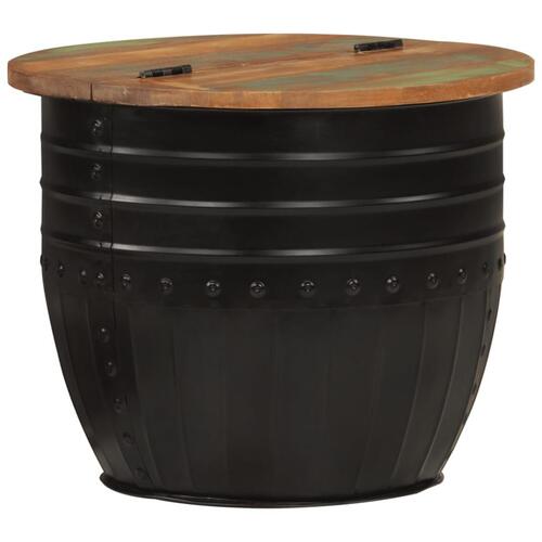 Sofabord 50x39,5 cm massivt genbrugstræ sort