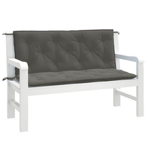 Hynder til havebænk 2 stk. 120x50x7 cm stof meleret mørkegrå