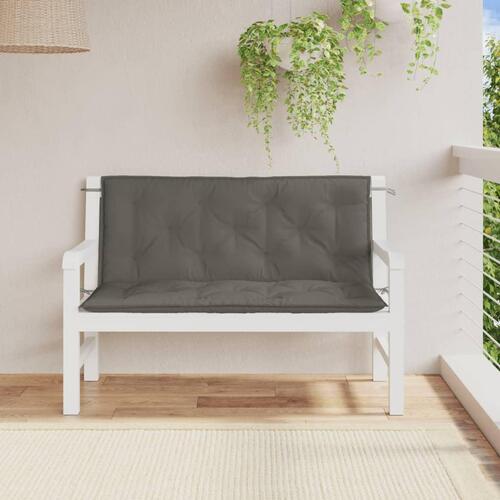 Hynder til havebænk 2 stk. 120x50x7 cm stof meleret mørkegrå