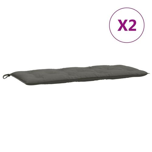 Hynder til havebænk 2 stk. 120x50x7 cm stof meleret mørkegrå