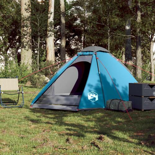 4-personers campingtelt vandafvisende blå