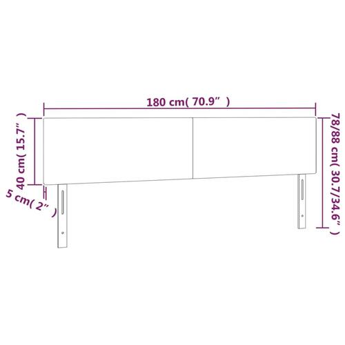 Sengegavle 2 stk. 90x5x78/88 cm stof gråbrun