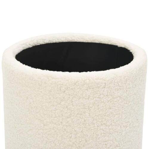 Rund puf fleece hvid