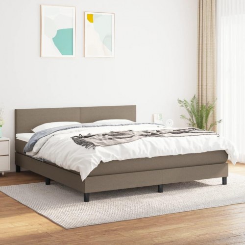 Kontinentalseng med madras 180×200 cm - stof, gråbrun