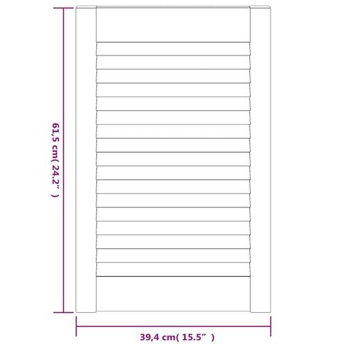 Skabslåger 4 stk. 61,5x39,4 cm lameldesign massivt fyr hvid