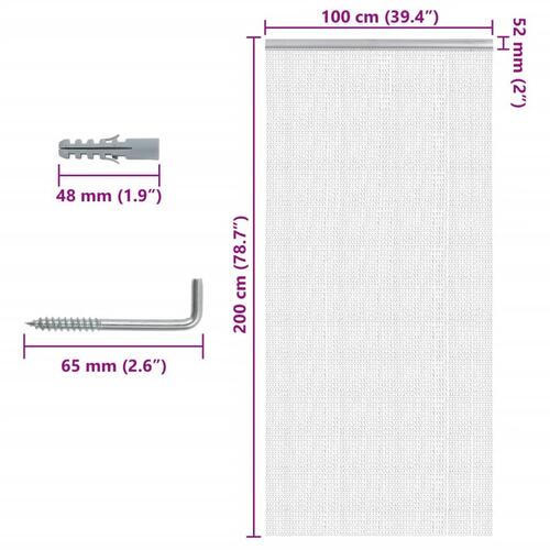 Insektskærm til dør 100x200 cm aluminium