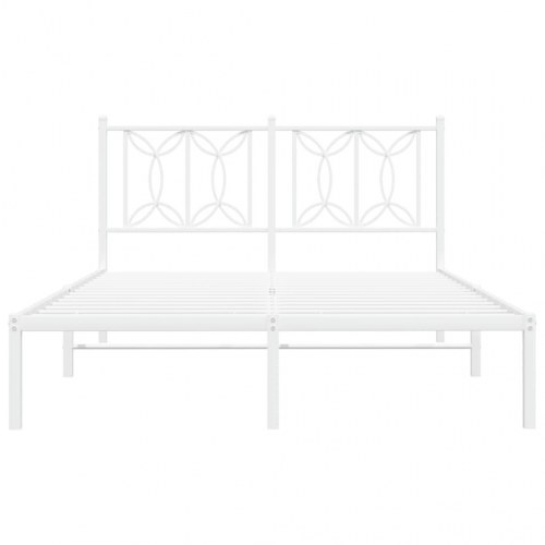 Sengeramme med sengegavl 140x200 cm metal hvid