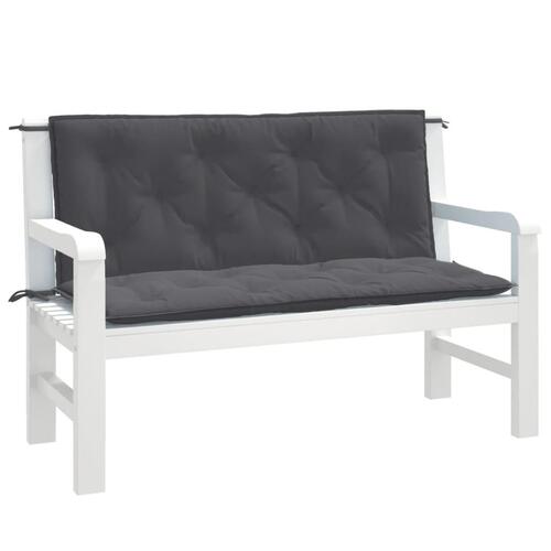 Hynder til havebænk 2 stk. 120x50x7 cm stof meleret antracitgrå