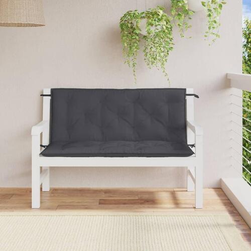 Hynder til havebænk 2 stk. 120x50x7 cm stof meleret antracitgrå