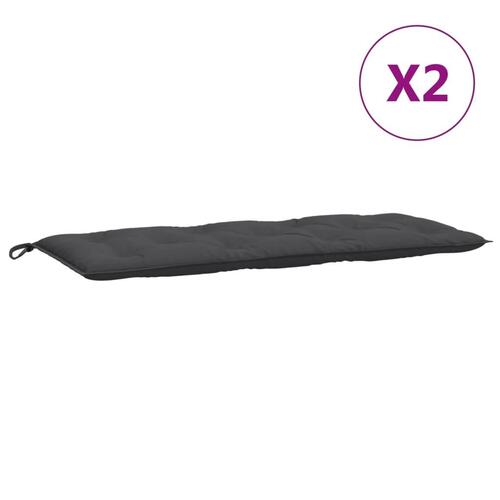 Hynder til havebænk 2 stk. 120x50x7 cm stof meleret antracitgrå