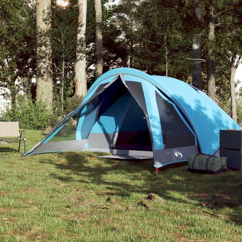 4-personers campingtelt vandafvisende blå