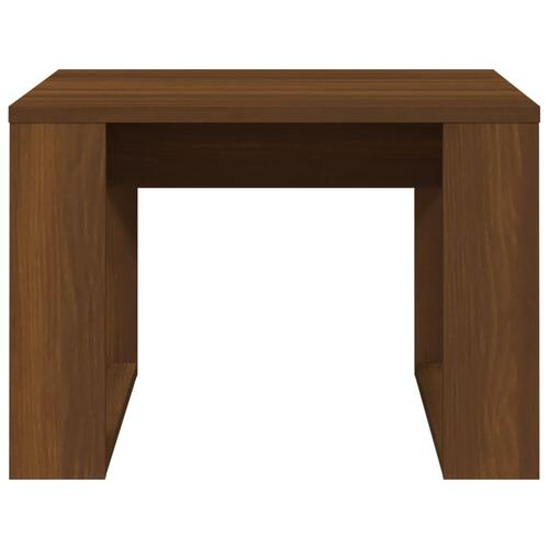 Sidebord 50x50x35 cm konstrueret træ brun egetræsfarve
