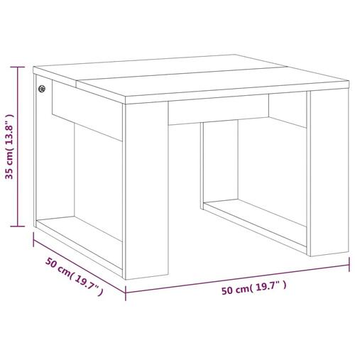 Sidebord 50x50x35 cm konstrueret træ brun egetræsfarve