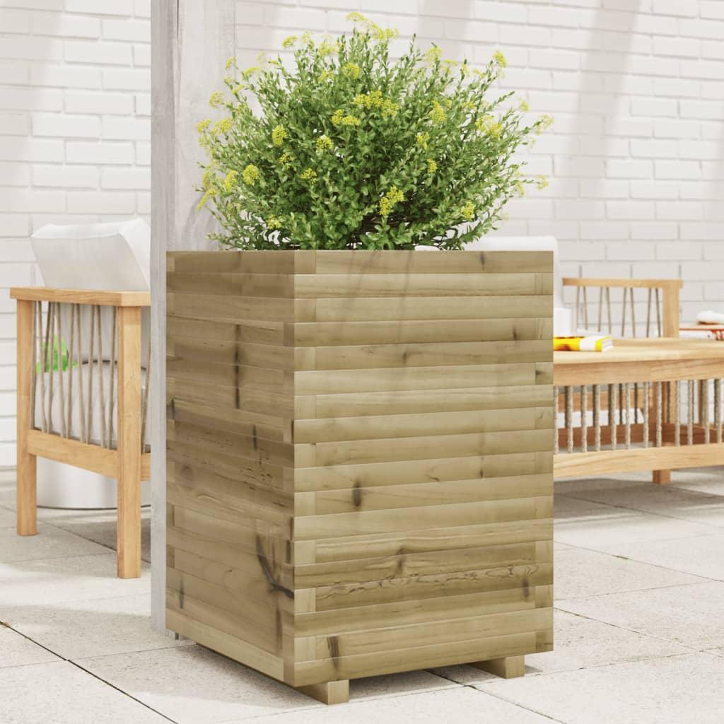 Plantekasse 50x50x72 cm imprægneret fyrretræ billede
