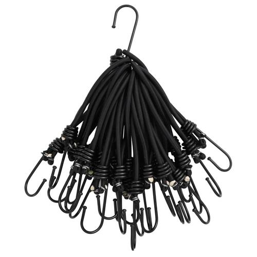 Elastiksnore med kroge 50 stk. 17 cm