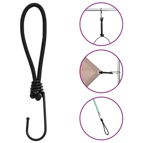 Elastiksnore med kroge 50 stk. 17 cm